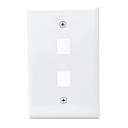 Dynacom 10600-SP2-WH 2-Port Oversized Classic Wallplate, White
