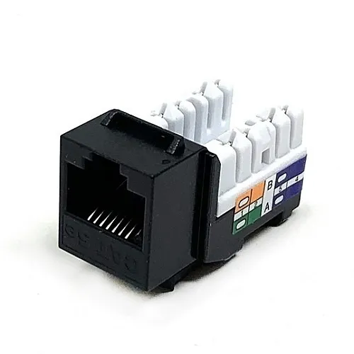 Dynacom 10605K-BK Keystone Jack, KwikJack Cat5E Data Jack Black