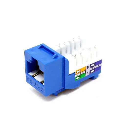 Dynacom 10606AK-BL Keystone Jack, KwikJack Cat6A Data Jack Blue