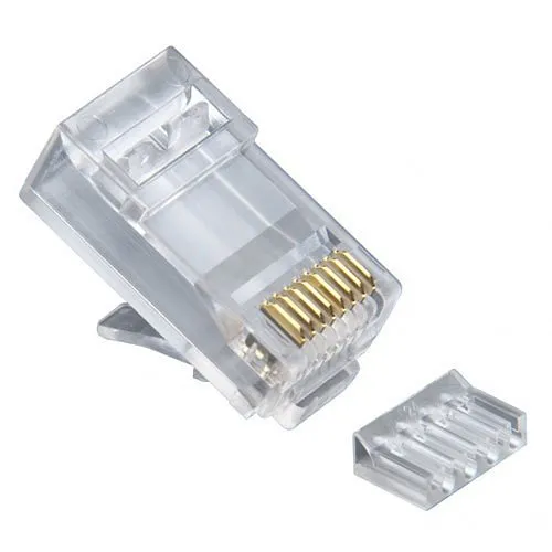 Platinum Tools 106188J High-Performance CAT6 RJ45 2-Piece Connector, Round, Solid Cable, 100-Pack