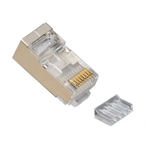 Platinum Tools 106205 High-Performance CAT6 RJ45 Shielded Connector with Liner, 8P8C for Round, Solid Cable, 100-Pack