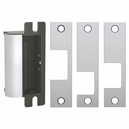 HES 1006CLB-630-LBM 1006 Series Complete Electric Strike with Latchbolt Monitor, includes Faceplates (J, K, KD, KM), Satin Stainless Steel