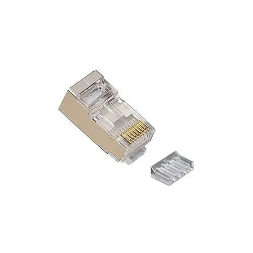 Platinum Tools 106206J High-Performance CAT6 RJ45 Shielded Connector with Liner, 8P8C for Round, Solid Cable, 100-Pack