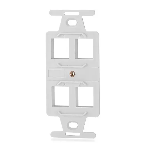 Signamax 106A-4-WH Type 106 Faceplate and Keystone Adapter, 4-Port, Keystone Jack Module, Threaded Mounting, Thermoplastic