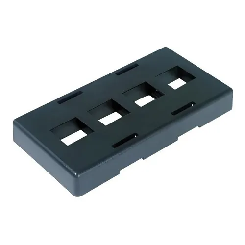 Dynacom 106MF-4-BK 4-Port Furniture Faceplate, Black