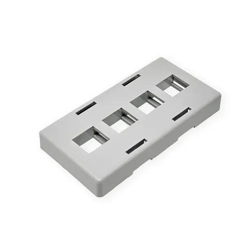 Dynacom 106MF-4-GY 4-Port Furniture Faceplate, Gray