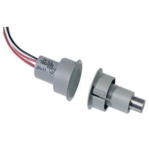 Edwards Signaling 1076-G Recessed Steel Door Magnetic Contact with Wire Leads, 1" Diameter, SPDT, 1/2" Gap Size, Single Pole-Double Throw, Gray