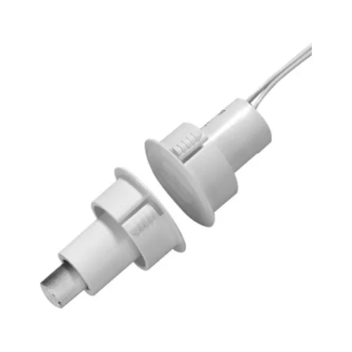 Edwards Signaling 1076H-N Magnetic Contact, 1" Recessed Steel Door/Window Sensor, High Security