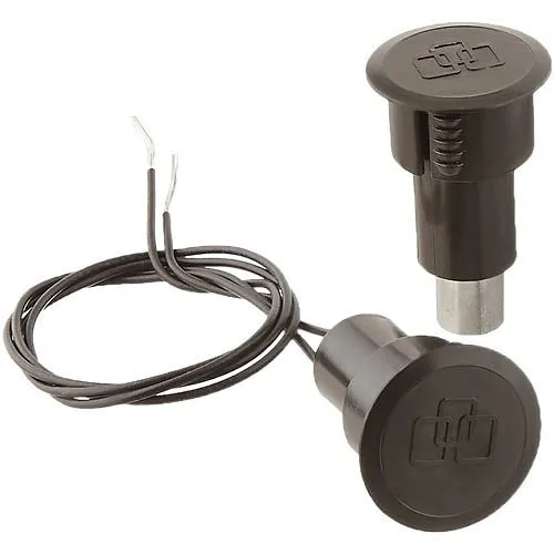 Edwards Signaling 1078C-M Recessed Steel Door Magnetic Contact with Wire Leads, 3/4" Diameter, Closed Loop, 3/8" Gap Size, Brown