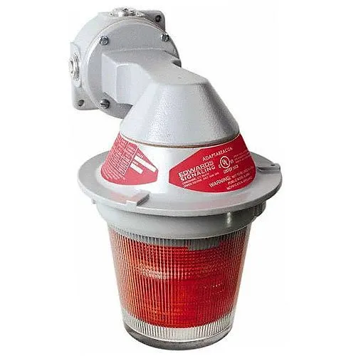 Edwards Signaling 107XBRBMA24D Xtra-Brite LED Hazardous Location Beacon, Bracket Mount, Amber Lens