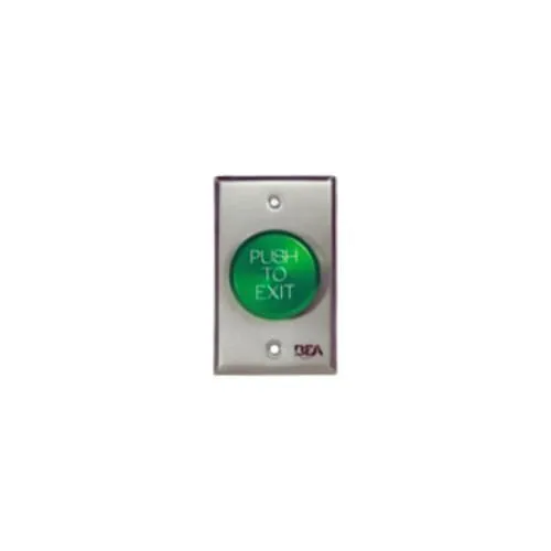 BEA 10ACPBDA10 Single Gang Plate with Pneumatic "Push to Exit" Button, Oversized 2", Green