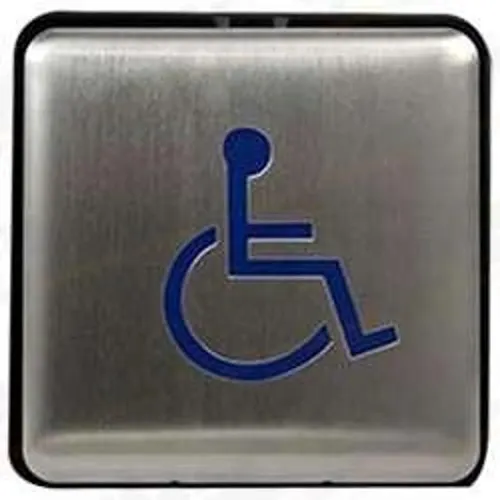 BEA 10EMS475L Panther Series 4.75" Square Wireless Push Plate with Logo, 433 MHz