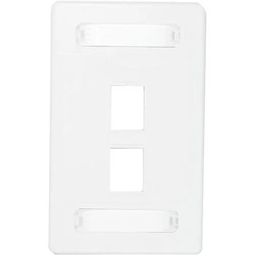 Siemon 10GMX-FPS02-25 FPLT 10G US Single Gang 2 Open Wallplate, 2 Open, Brilliance White