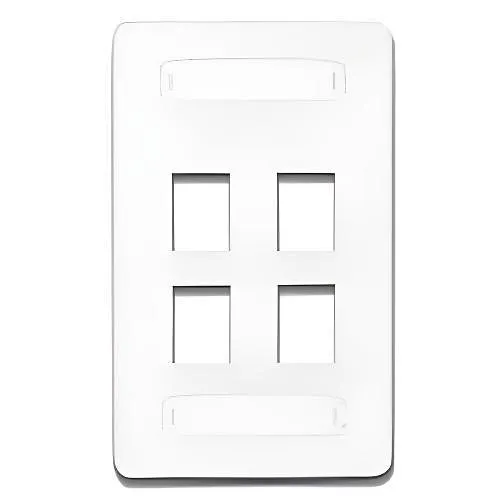 Siemon 10GMX-FPS04-20 4-Port Flush Mount Faceplate, 1-Gang, Ivory