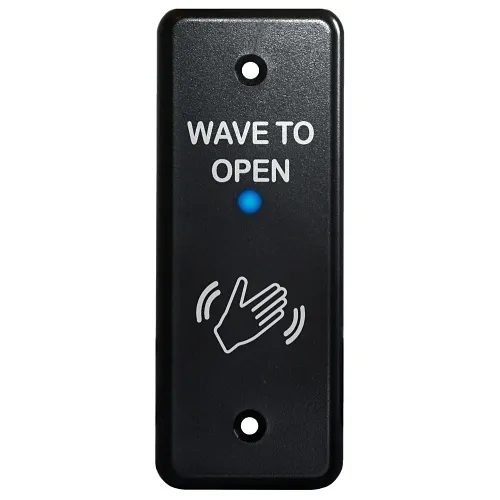 BEA 10MS31J-B Microwave Touchless Actuator, Jamb Plate, Text and Hand Logo, Adjustable to 24", 12-24V AC/DC, Black