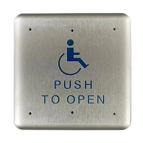 BEA 10PBS1 4.75" Push Plate "Push to Open" Text and Handicap Logo