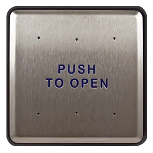 BEA 10PBS6 Stainless-Steel Push Plate, Blue Text Only, 6" Square