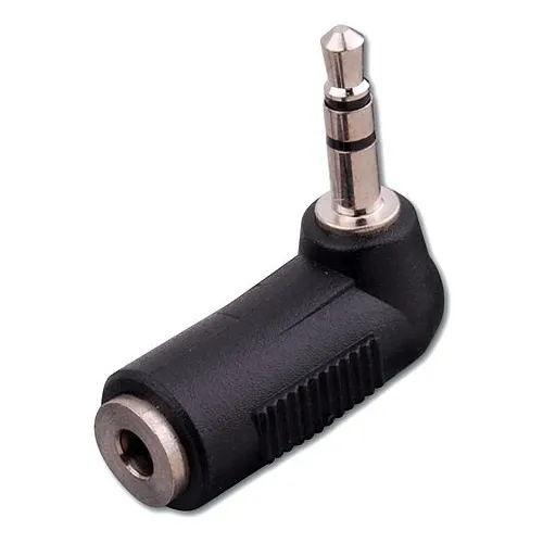 Evolution 110034 Stereo Plug to Right Angle 3.5mm Stereo Jack Adapter