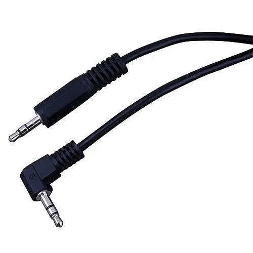 Vanco 110065X Right Angle 3.5mm Stereo Plug to 3.5mm Stereo Plug Cable, 6', Nickel