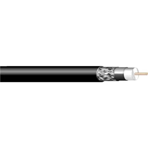 West Penn 1100BK0500 Coaxial Cable, 500' Black RG11 Type 14 Gauge BCC, PVC Insulation