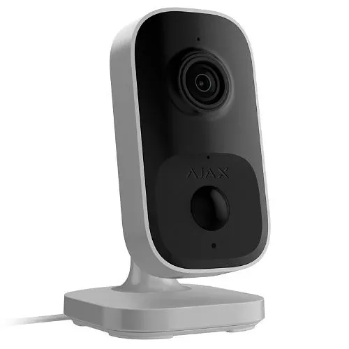 AJAX 118861.303.WH3 IndoorCam Indoor Wi-Fi Security Camera with PIR Motion Detector and Built-in AI, White