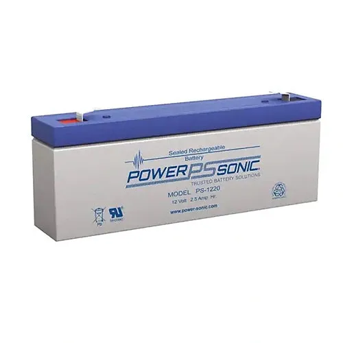 Power Sonic PS-1220 PS Series 12V, 2.5Ah Rectangular Rechargeable SLA Battery, F1 Terminals