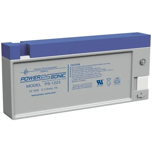 Power Sonic PS-1223 PS Series 12V, 2.3Ah General Purpose Rechargeable SLA Battery, Pressure Contacts
