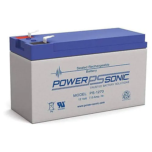 Power Sonic PS-1270F2 PS Series 12V, 7Ah General Purpose Rechargeable SLA Battery, F2 Terminals