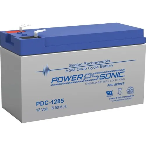 Power Sonic PDC-1285 PDC Series 12V, 8.5Ah Deep Cycle Rechargeable SLA Battery, F2 Terminals
