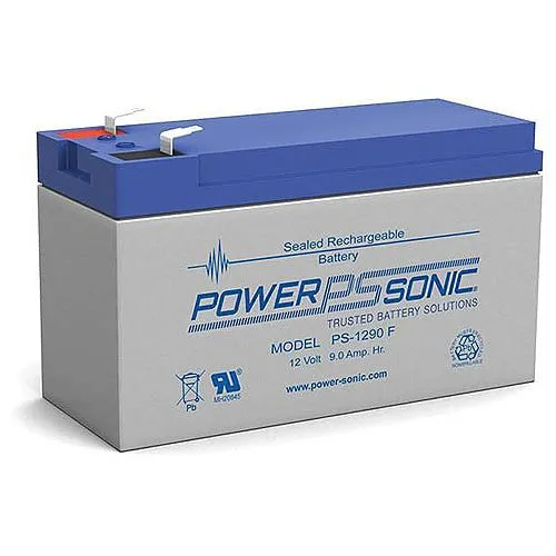 Power Sonic PS-1290F 12V, 9Ah Rechargeable SLA Battery