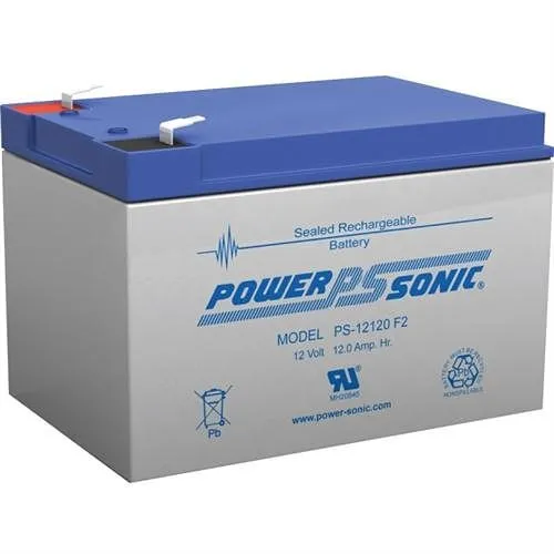 Power Sonic PS-12120 PS Series 12V, 12Ah General Purpose Rechargeable SLA Battery, F2/NB1 Terminals
