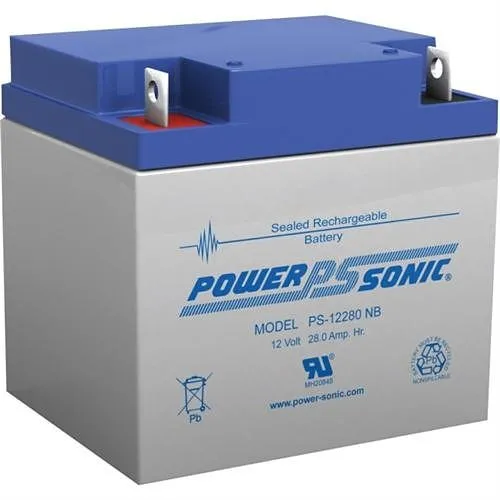 Power Sonic PS-12280NB PS Series 12V, 28Ah General Purpose Rechargeable SLA Battery, NB Terminals