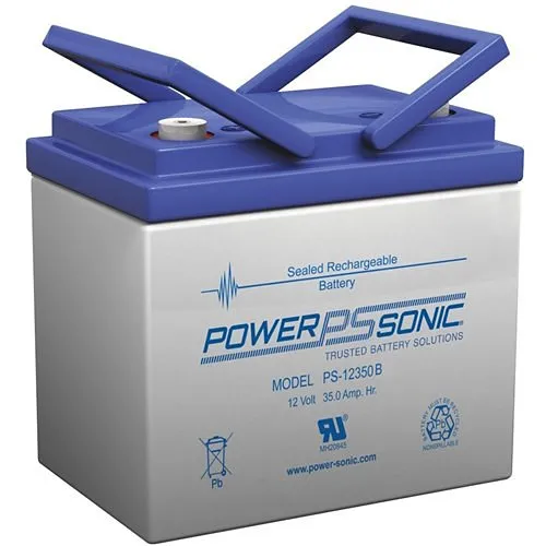 Power Sonic PS-12350 PS Series, 12V 35Ah General Purpose Rechargeable SLA Battery, T6 Terminals