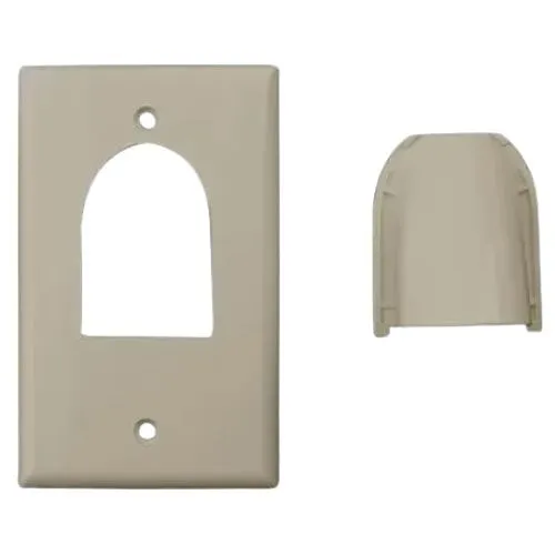 Vanco 120611X 2-Piece Custom Bulk Cable Wall Plates, Single-Gang, Almond