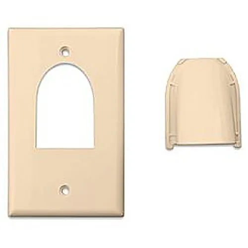 Vanco 120613X Bulk Cable Single Wall Plate, Ivory
