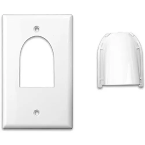 Vanco 120614X Bulk Single Gang Custom Two-Piece Bulk Cable Wall Plate, White