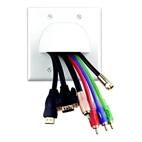 Vanco 120622 Dual Custom 2-Piece Bulk Cable Wall Plate, Black