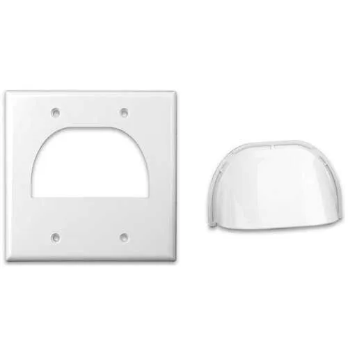 Vanco 120623X Bulk Cable 2-Gang Faceplate, White