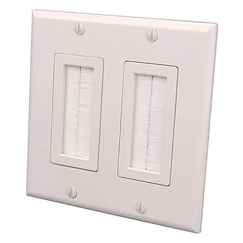 Vanco 120825X Decor Style Brush Bulk Cable Wall Plates, Gang, Almond