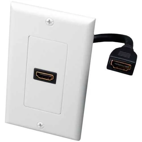 Vanco 120931X Slim Line Audio/Video Faceplate, White