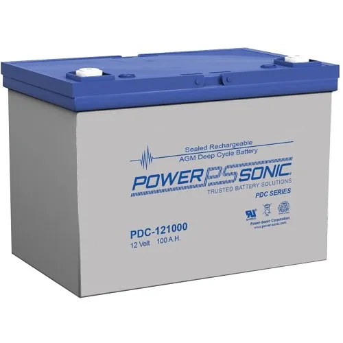 Power Sonic PDC-121000 PDC Series 12V DC, 100Ah Deep Cycle Rechargeable SLA Battery, Terminals