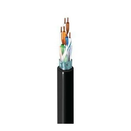 Dotworkz 1213F 0101000 CAT5E 4-Pair F/UTP CMP Ethernet Cable, 4-Pair, Black
