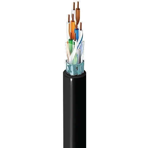 Belden 1213F 010Z250 CAT5e Plus Cable, 24/4 Solid BC, Foil Shielded, UTP, CMP, FT6, 250' (76.2m) UnReel, Black