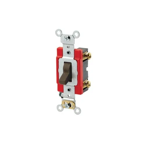 Leviton 1222-2 Toggle Double-Pole AC Quiet Switch, 20A 120/277V, Brown