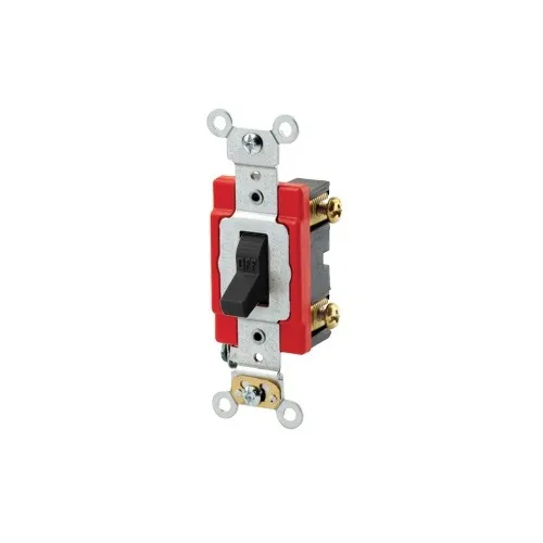 Leviton 1222-2E Toggle Double-Pole AC Quiet Switch, 20A 120/277V, Ebony