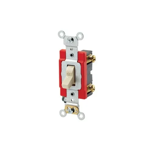 Leviton 1222-2I Toggle Double-Pole AC Quiet Switch, 20A 120/277V, Ivory