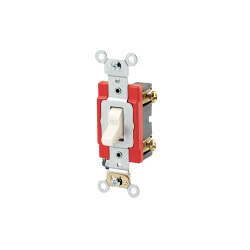 Leviton 1222-2T Toggle Double-Pole AC Quiet Switch, 20A 120/277V, Light Almond