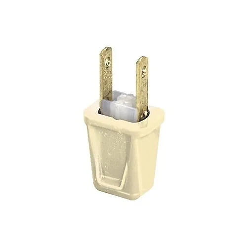 Leviton 123-I Connectors, 1-15P Non Polarized Plug, Ivory