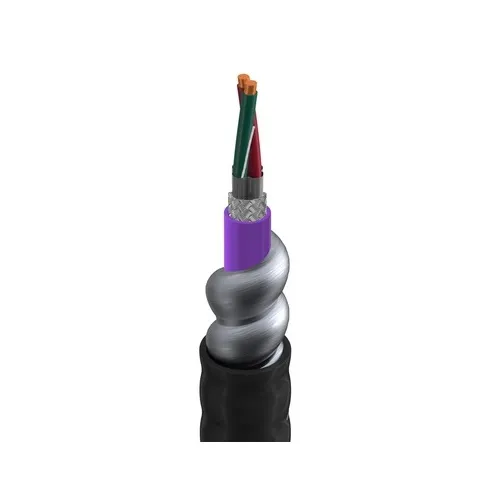 Belden 123107A0105000 22/2 Stranded TC RS485 Cable, CM, PLTC, OS+TC Braid, PVC Jacket, AIA Armor, PVC Jacket, 5000' Reel, Black