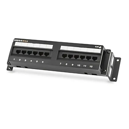 Signamax 12458JPL-C6C-L 12-Port CAT6 Jack Patch Panel, Stand-off Legs